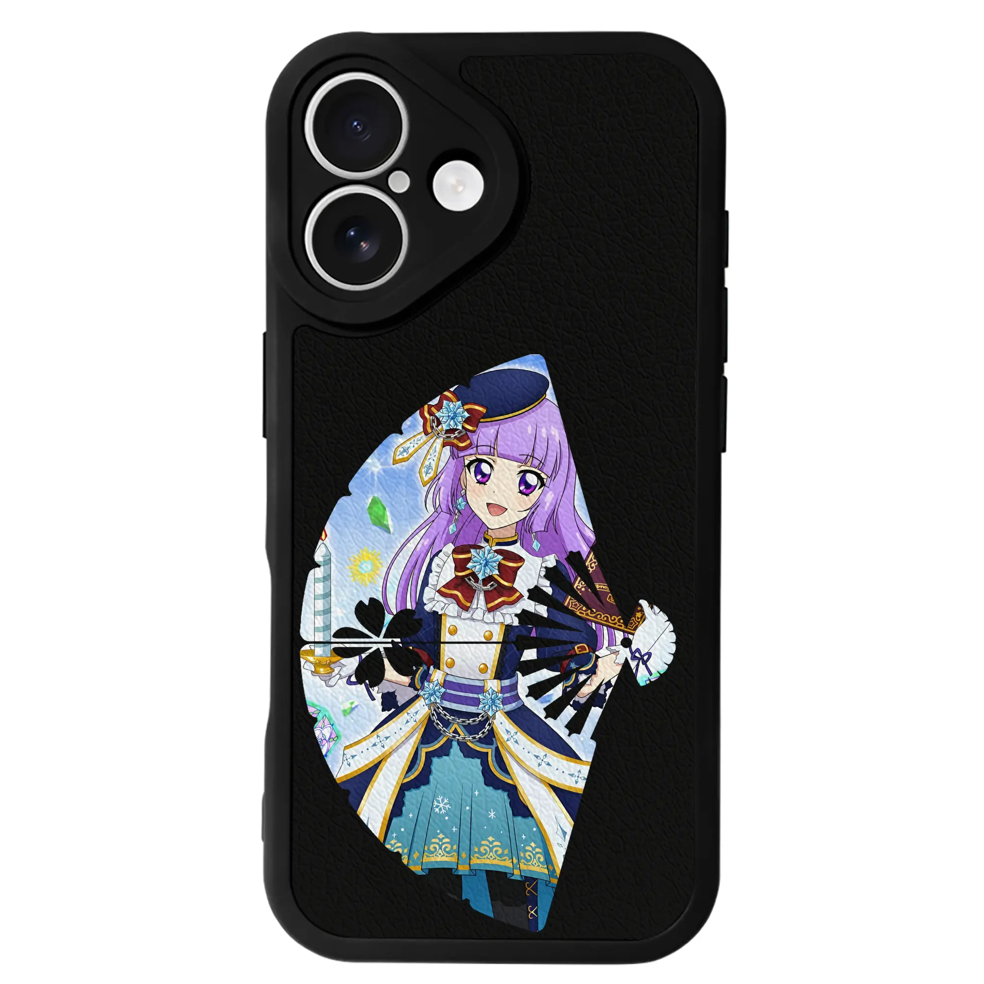 アイカツ グッズ 氷上 スミレ - IPhone 16シリーズ対応 ・ シリコンスマホケース ・ レザー調 ・ 高精度フィット ・ 耐衝撃 ・ ワイヤレス充電対応 ・ 精密カット